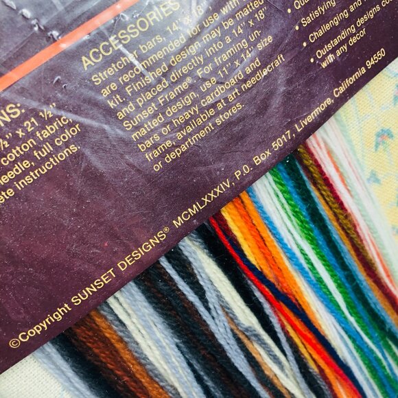 1984 SUNSET STITCHERY Country Kitchen #2372 Vintage UNUSED Needlepoint Kit - Picture 9 of 10